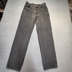 Marithe Francois Girbaud Jeans Mens 31x31 Black Tapered Leg Distressed Denim